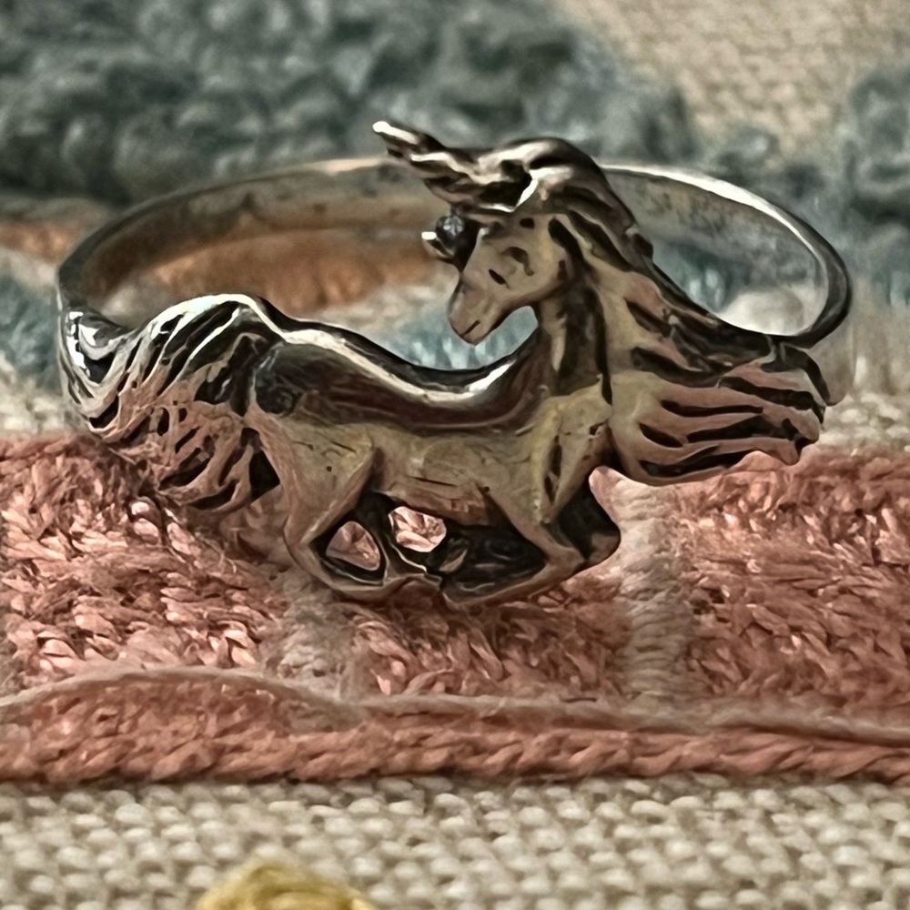 UNICORN 🦄 SILVER RING VINTAGE - Picture 6 of 6
